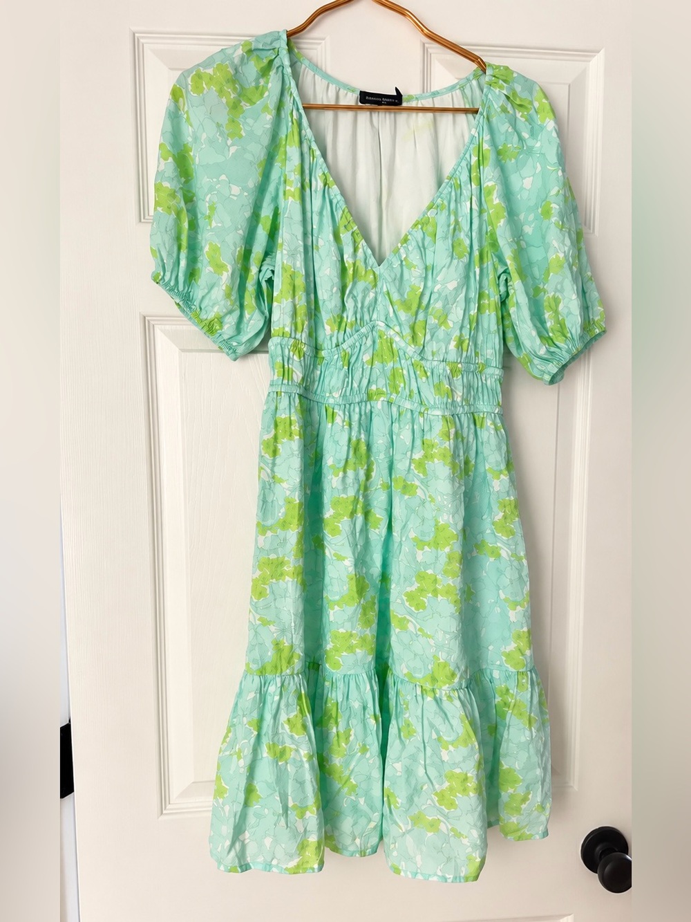Vineyard Vines Mint Blue Dress with Lime Floral Print